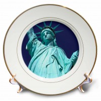 3dRose New York City. The Statue of Liberty - US33 SWE0193 - Stuart Westmorland, Porcelain Plate, 8-inch   555470836